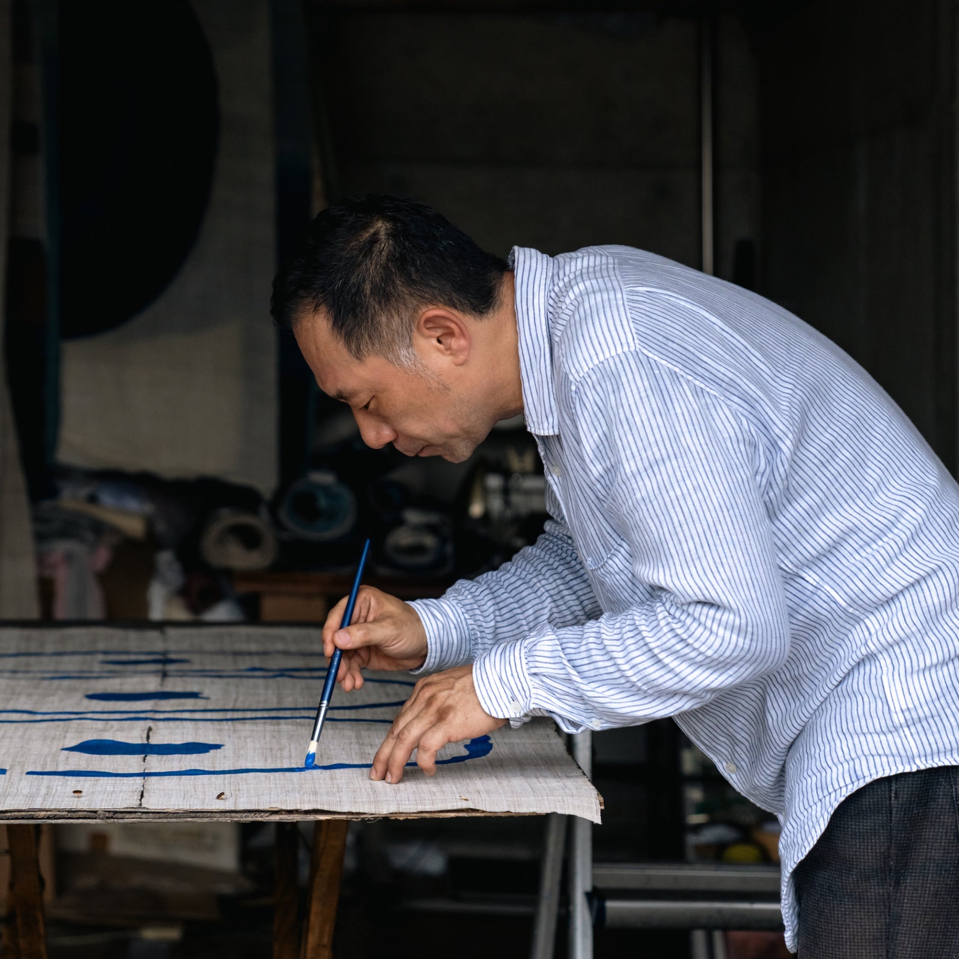 Katazome Wall Piece - Sumi Black