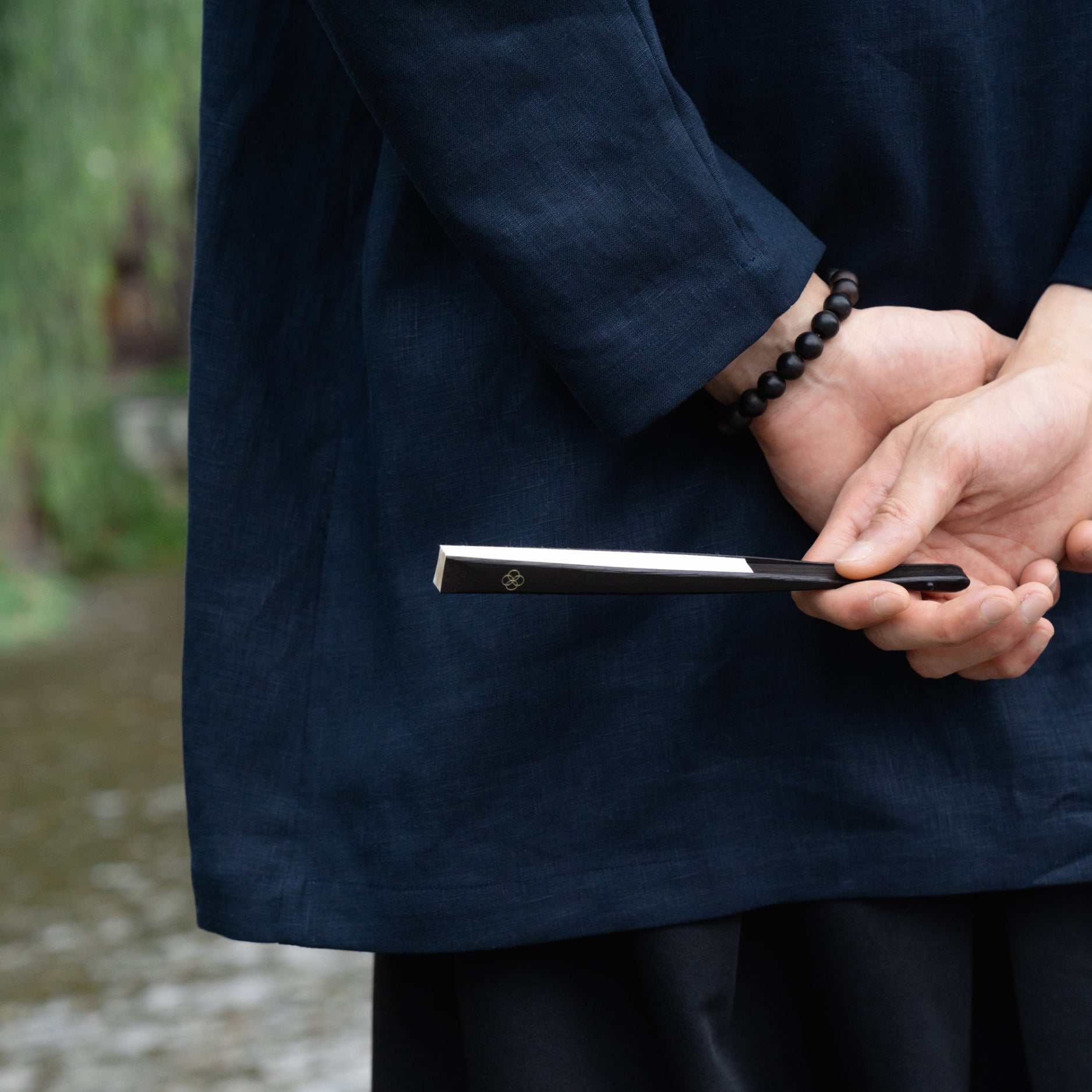 Sumi Folding Fan - Arashi