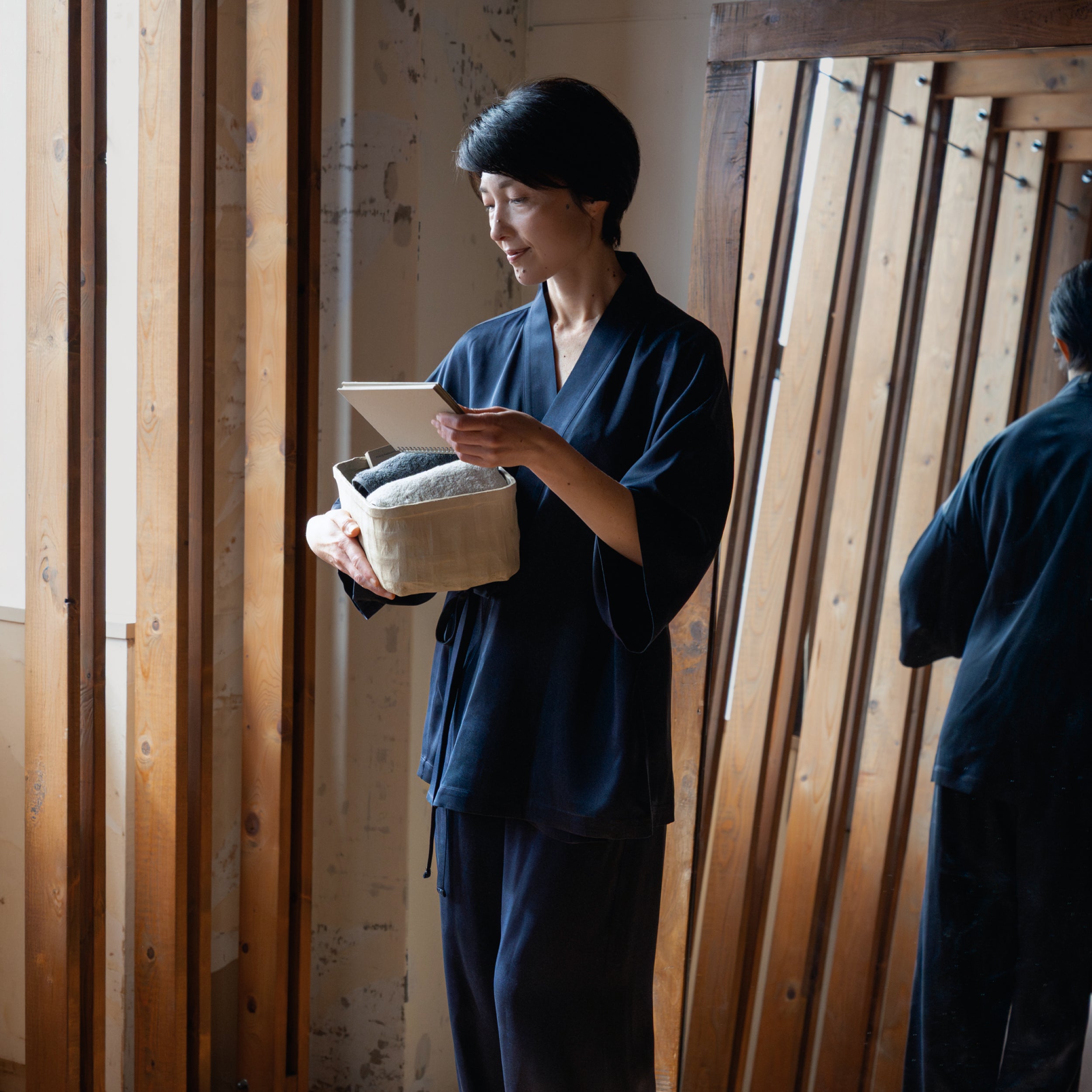 Silk Pajamas | Top - Navy