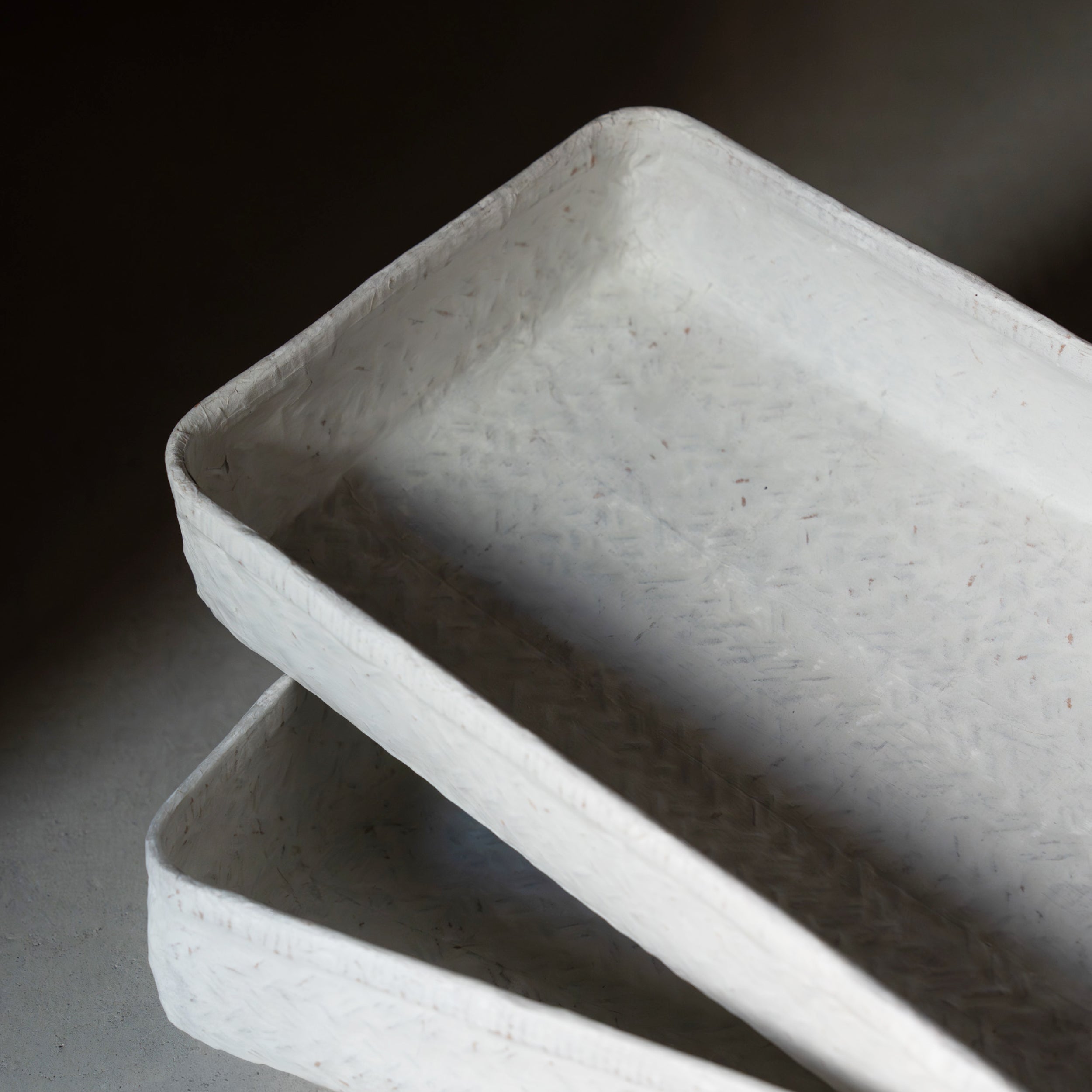 Antique Ikkanbari Basket - White