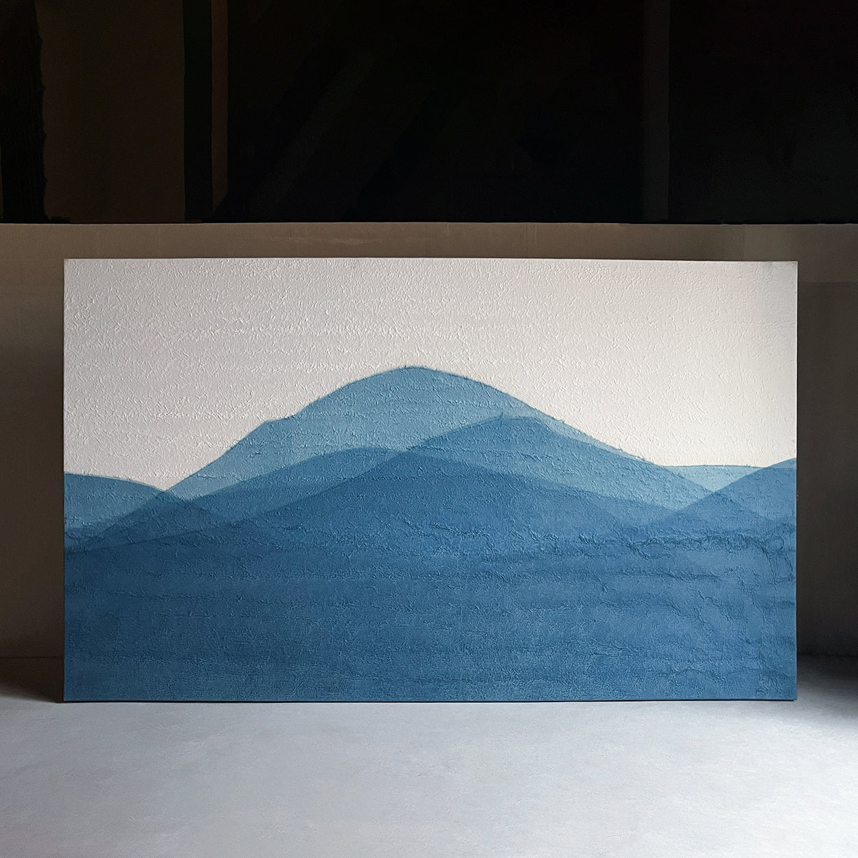 Indigo Washi Canvas - Mountainscape