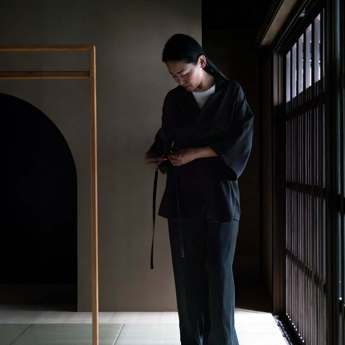 Silk Pajamas | Top - Black