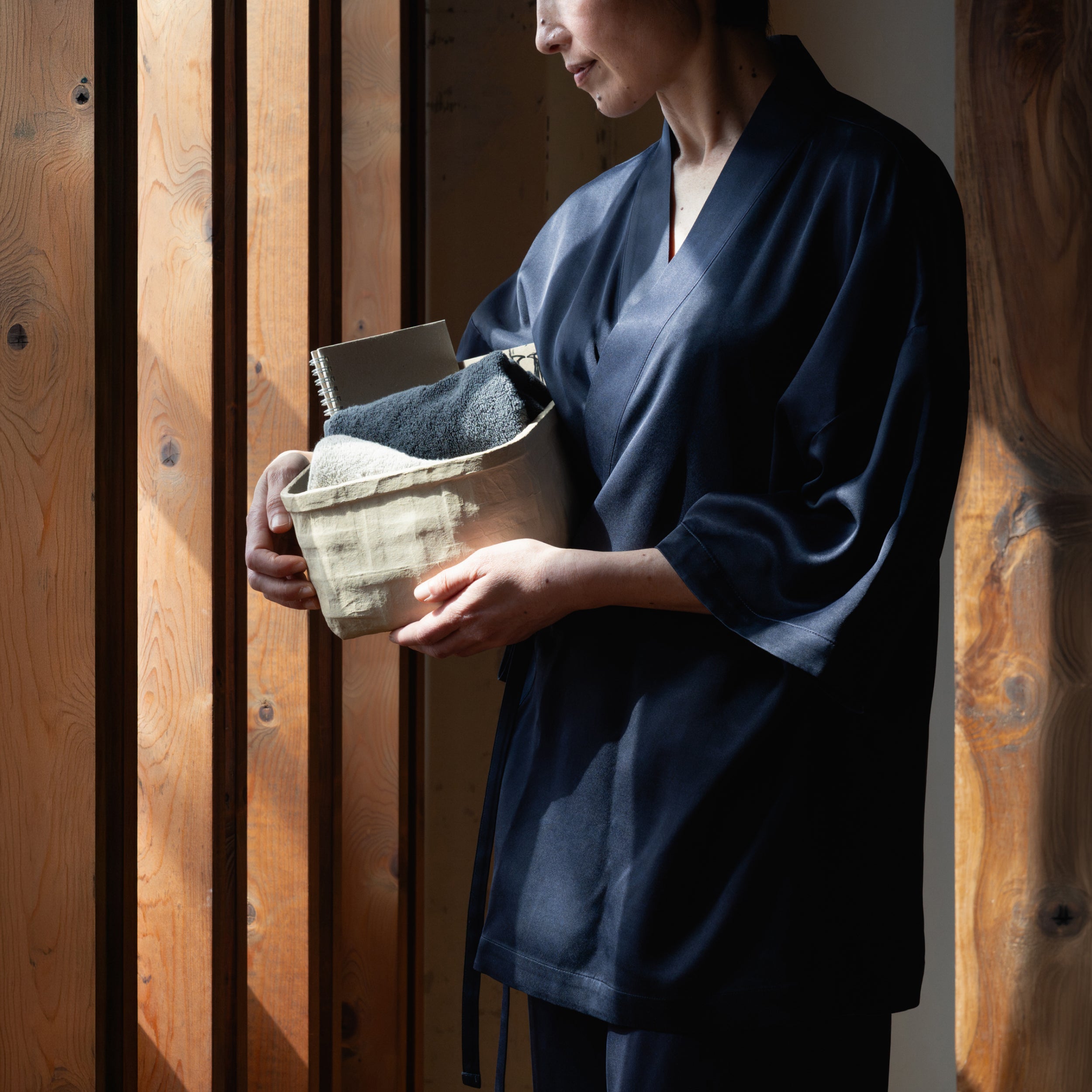 Silk Pajamas | Top - Navy