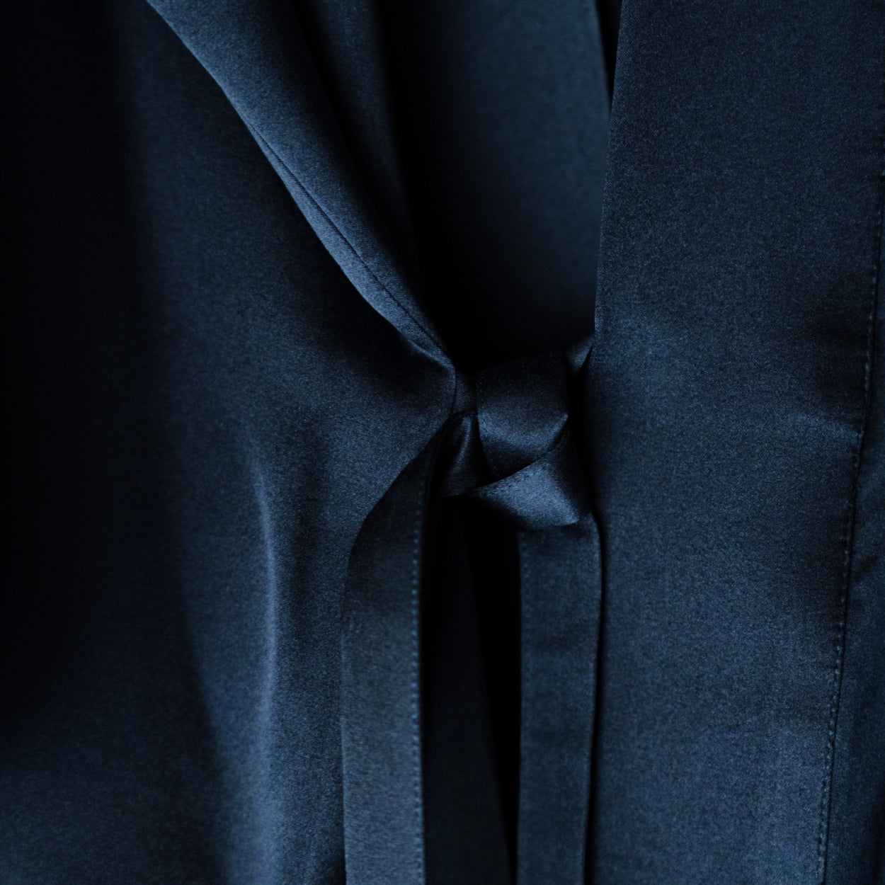 Silk Robe - Navy